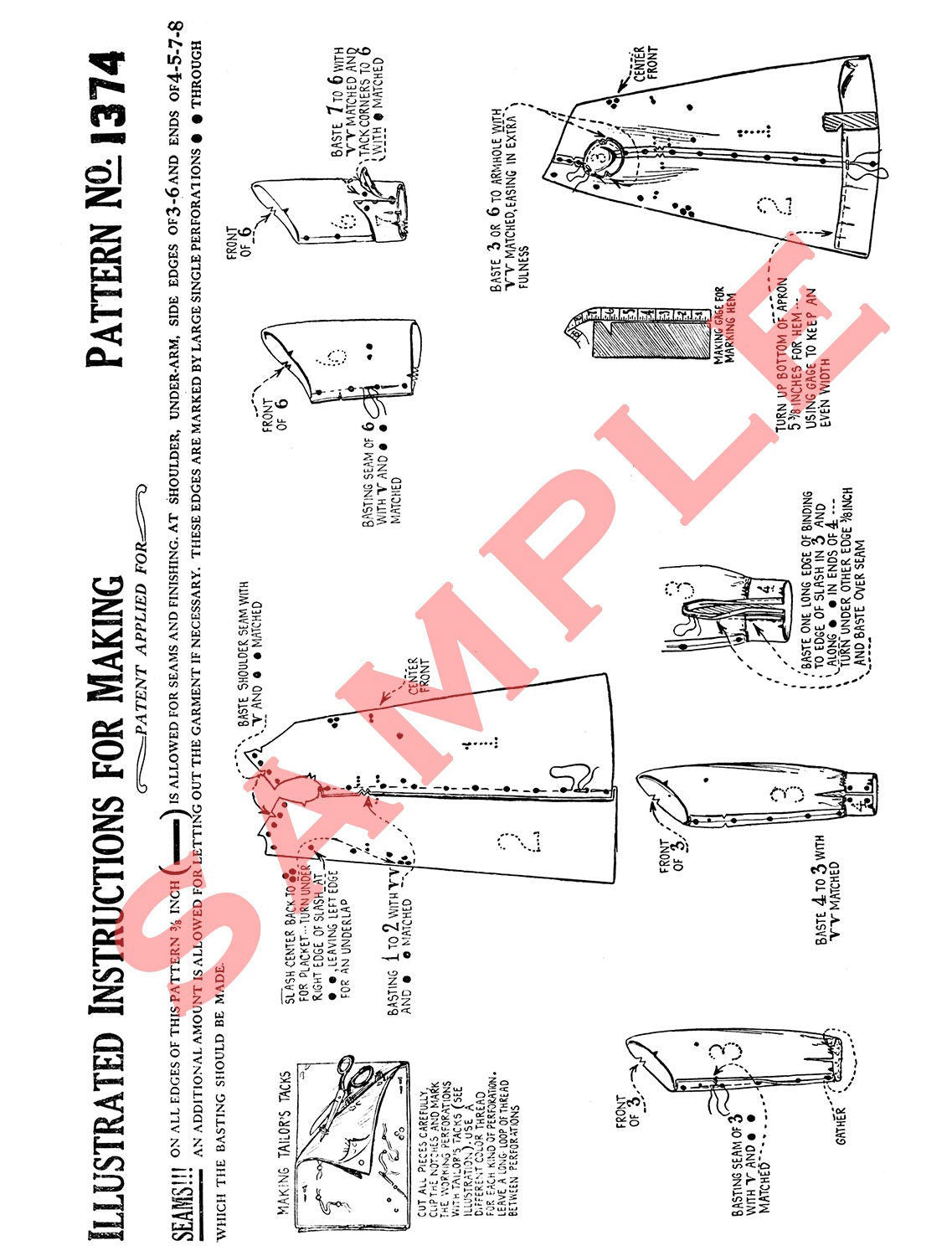 E-PATTERN- Evelyn 1910s Skirt Pattern- Circa 1917- 22"-42" Waist