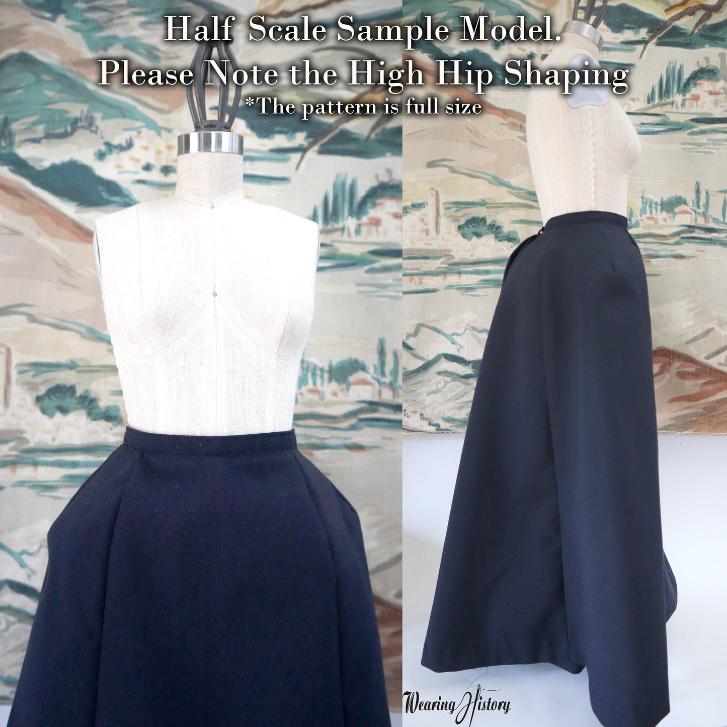 PRINTED PATTERN- 1900 Five Gored Skirt Pattern with Double Pleated Back