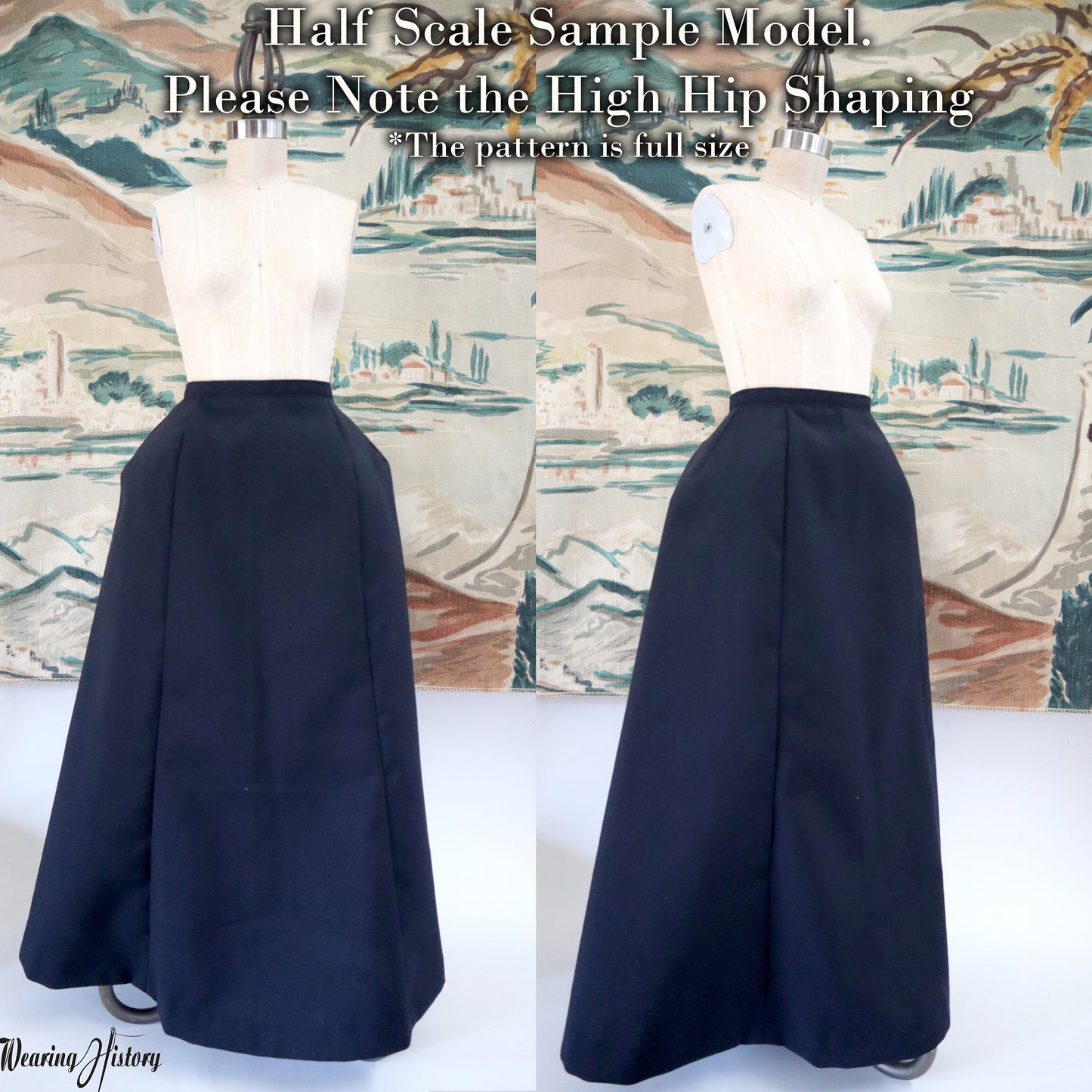 E-PATTERN- 1900 Five Gored Skirt Pattern with Double Pleated Back
