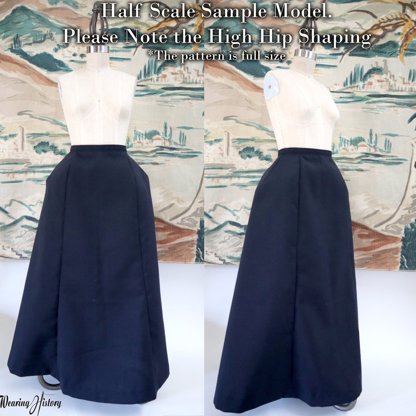 PRINTED PATTERN- 1900 Five Gored Skirt Pattern with Double Pleated Back