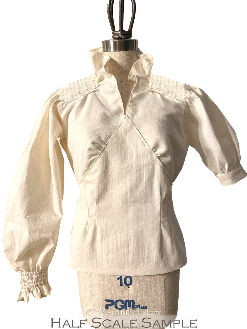 E-Pattern- Circa 1934 Frilled Blouse Pattern- Bust 36