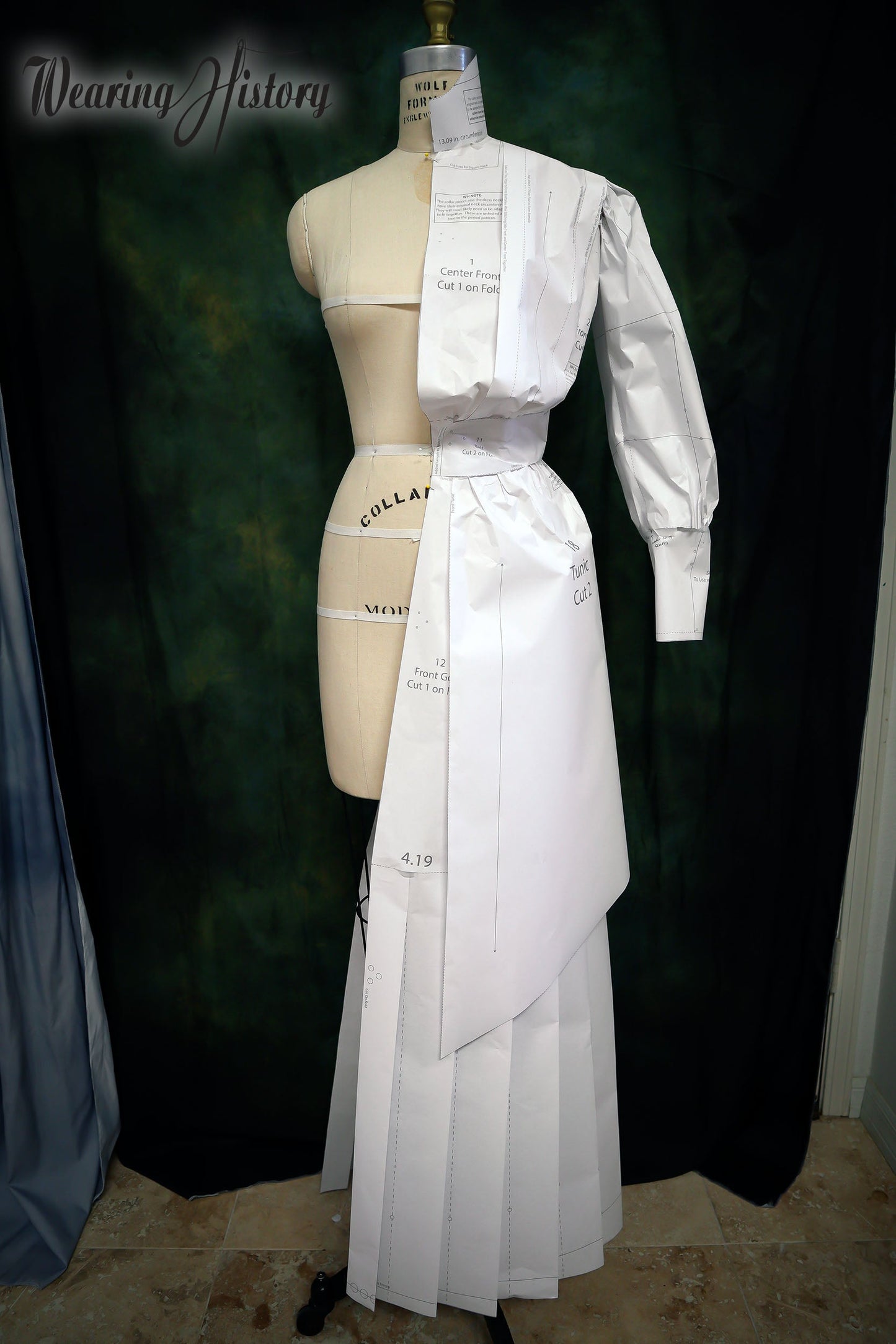 PRINTED PATTERN- Circa 1910 "Eliza" Dress- Bust 36" Waist 26"