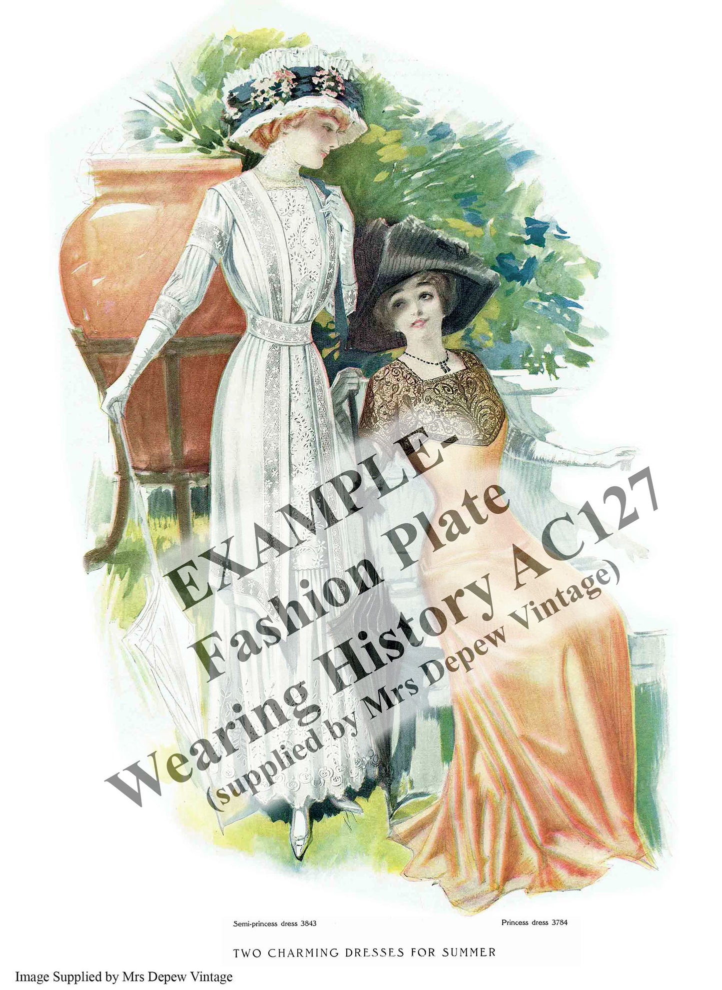 E-Pattern- Circa 1910 "Eliza" Dress- Bust 36" Waist 26"