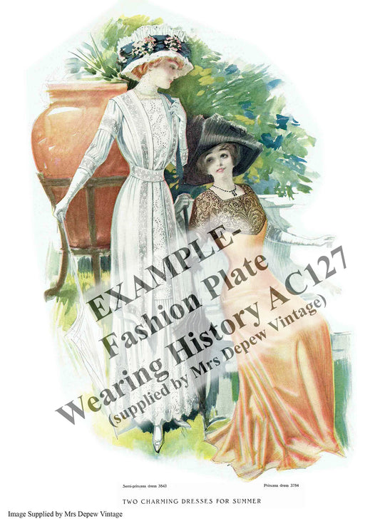 PRINTED PATTERN- Circa 1910 "Eliza" Dress- Bust 36" Waist 26"