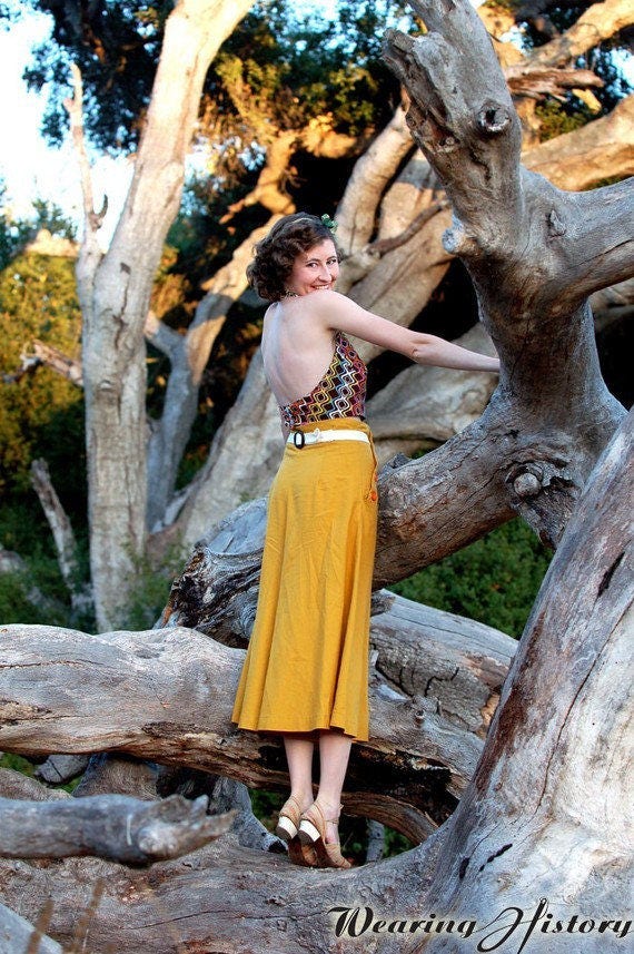 PRINTED PATTERN- Chic Ahoy- 30s Slacks, Halter, & Bolero- Bust 30"-40"