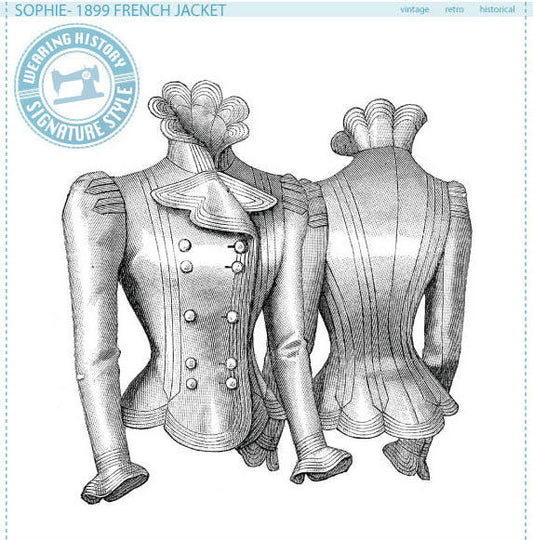 PRINTED PATTERN- Sophie- 1899 French Jacket Pattern- 30"-46" Bust