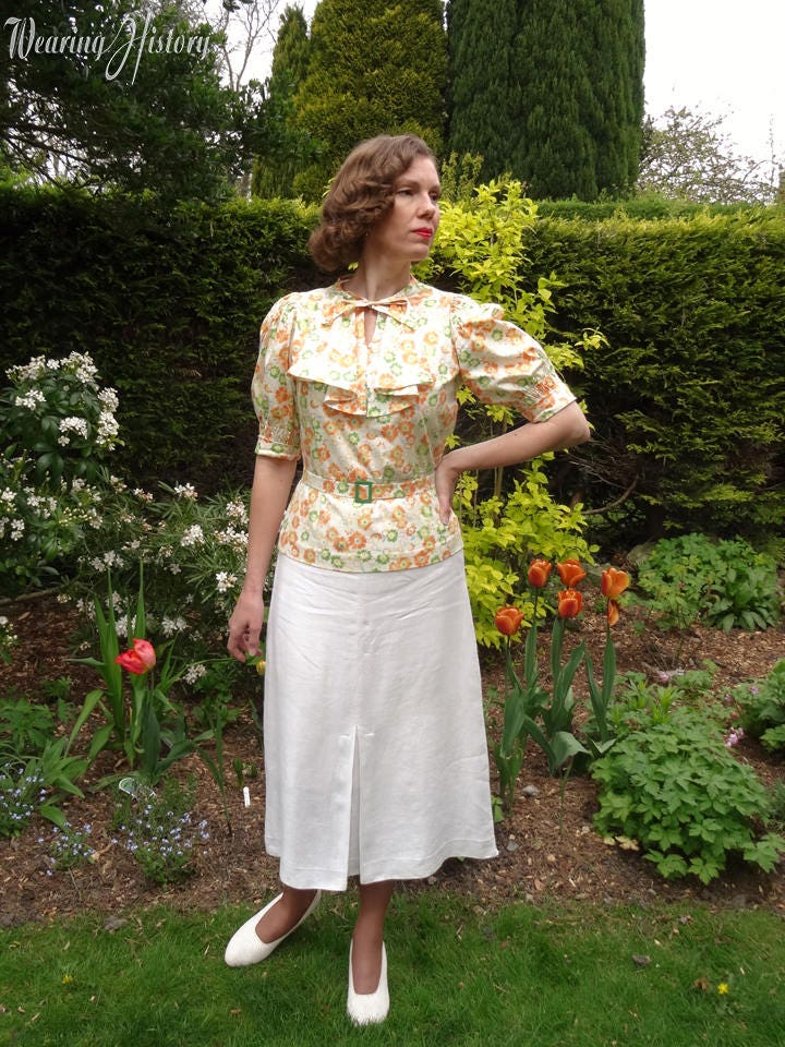 E-PATTERN- Mid 1930's Nanette Blouse Pattern- Bust 30"-42"