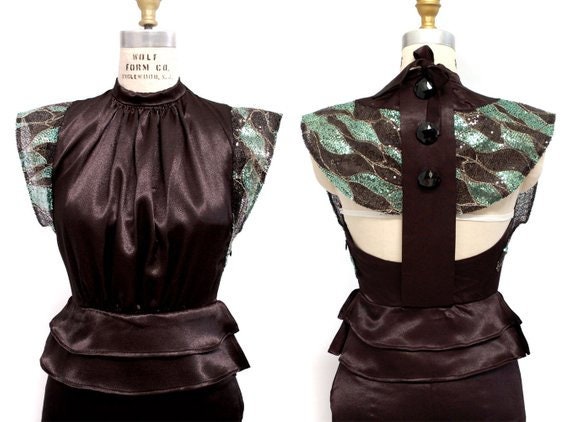 E-Pattern- 1930s Manhattan Evening Dress- Bust 31"-41"