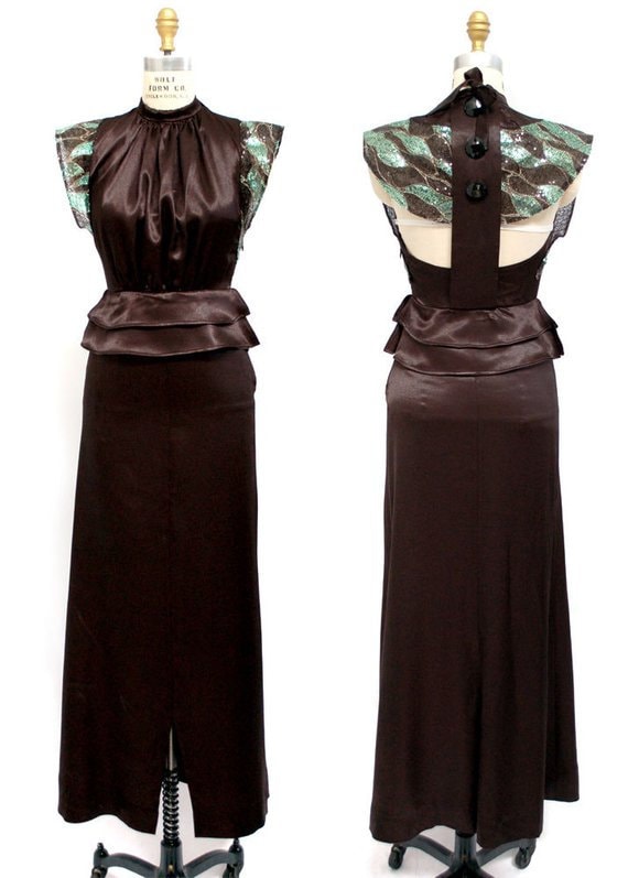E-Pattern- 1930s Manhattan Evening Dress- Bust 31"-41"