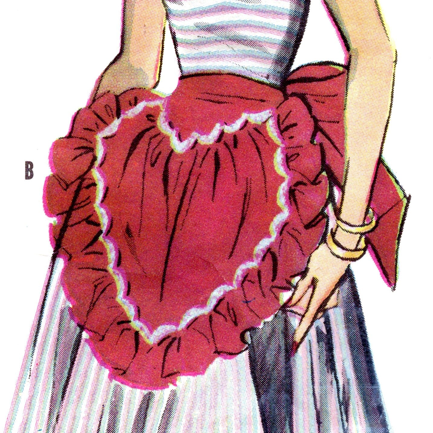 E-Pattern- 1950s Heart & Holiday Novelty Christmas Apron- Midcentury Craft