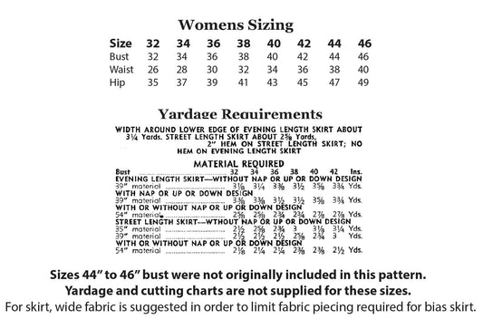 PRINTED PATTERN -1930s Day or Evening Blouse and Bias Skirt Pattern