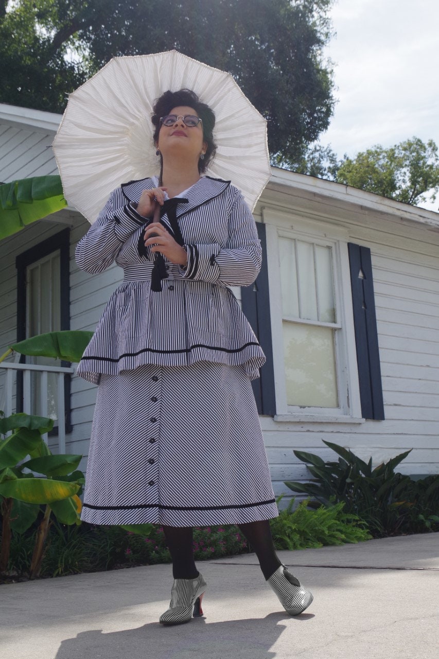 E-Pattern- 1910s Suit- Circa 1916- Jacket & Skirt- Bust 34"-46", Waist 24"-36"