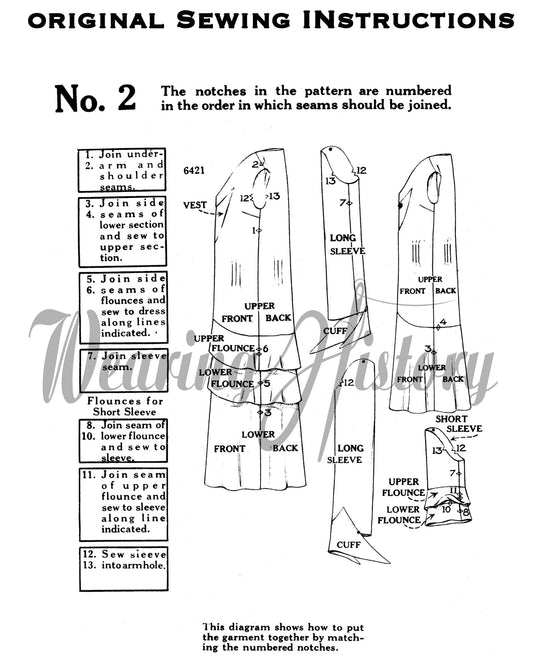 E-Pattern- Lillian Early 1930s Dress Pattern- Bust 34"
