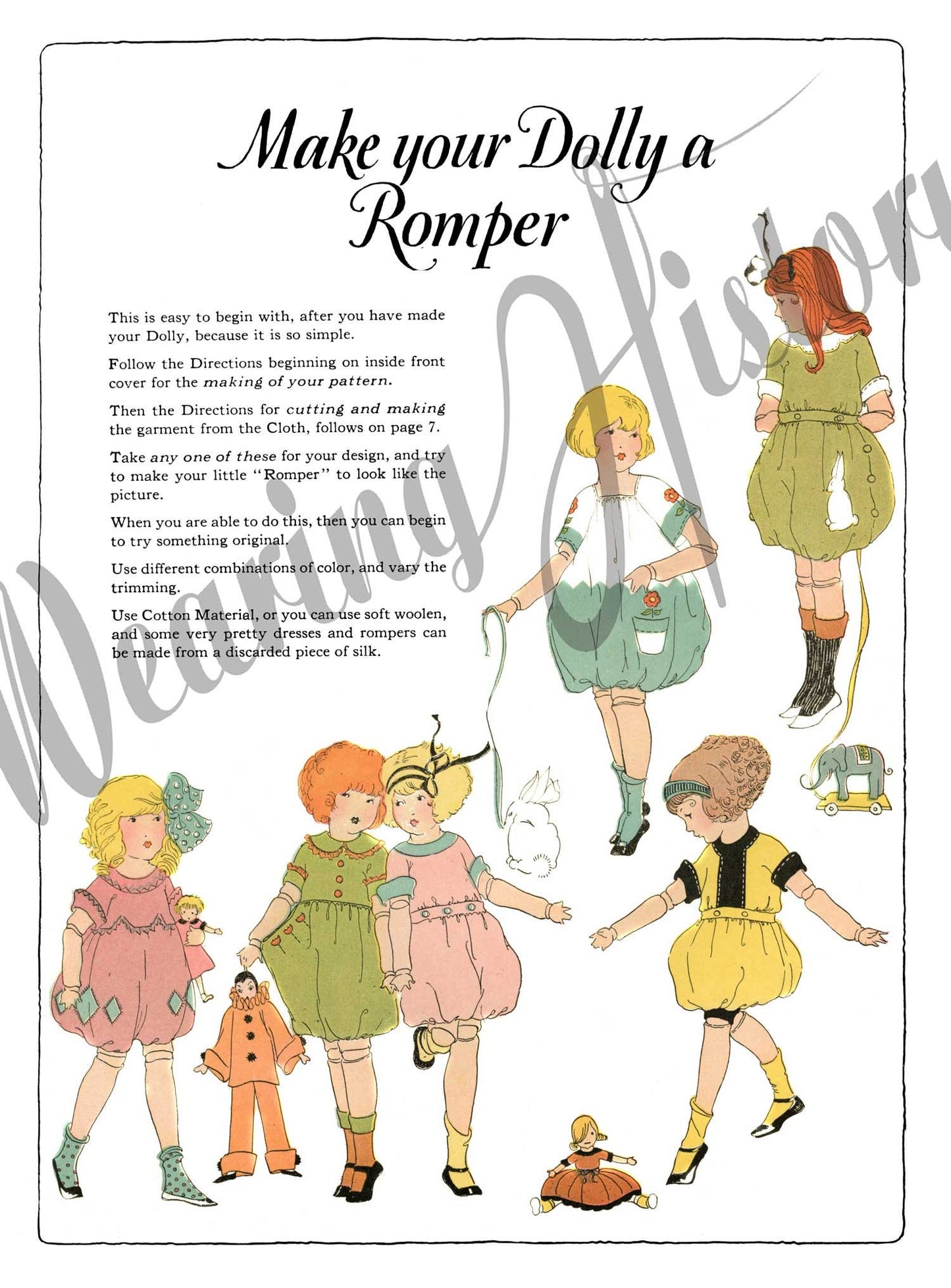 E-BOOK 1920s Dolly and Her Dresses Sewing Booklet- How to Sew a Doll and Clothes- Flapper 1920s 20s Craft Pattern