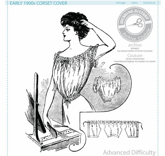 PRINTED PATTERN- Early 1900s Edwardian Corset Cover - Size 34" Bust