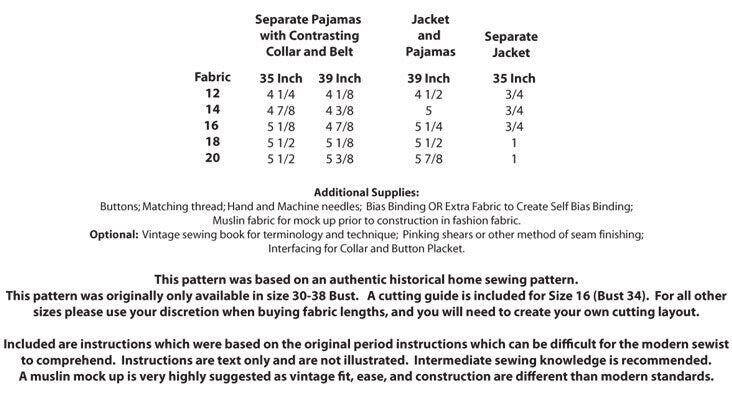 PRINTED PATTERN- Lounging at the Lido- 1930s Beach or Lounging Pajamas and Eton Jacket- 30"-46" Bust