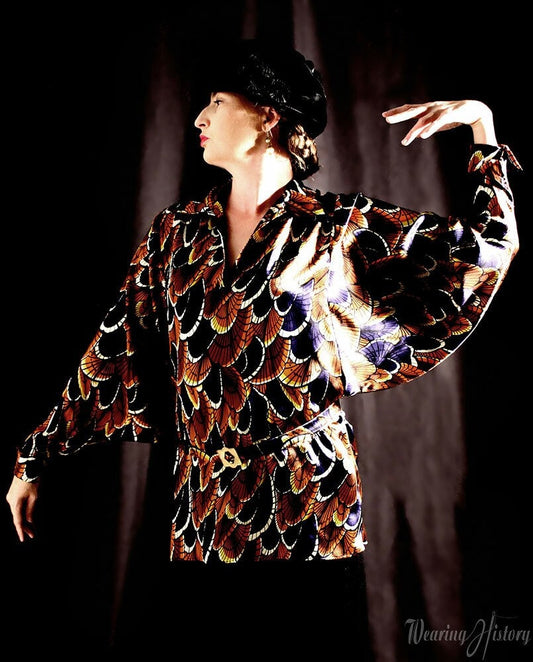 PRINTED PATTERN- 1920s Dolman Sleeve Blouse Pattern