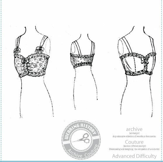 PRINTED PATTERN- 1900s 1910s Edwardian Brassiere Bra- Size 38" Bust Pattern