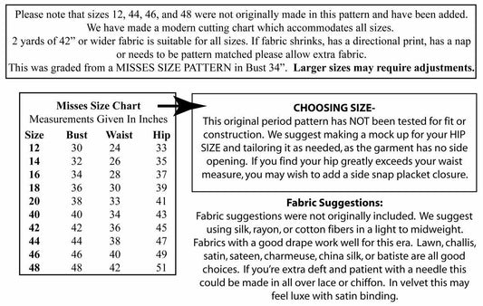 PRINTED PATTERN- Myrtle- Circa 1930 Combination Underwear- 30″-48″ bust