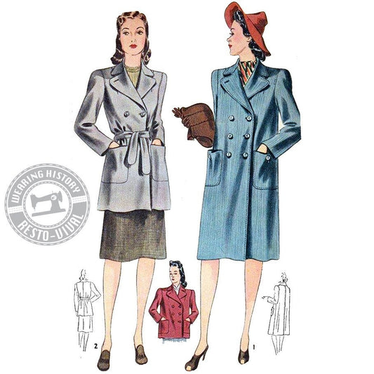 PRINTED PATTERN- Veronica- 1940's Coat Pattern- 30"-42" Bust