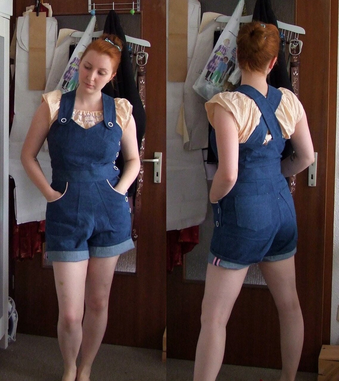 E-Pattern- WWII Homefront- 1940s Overalls, Playsuit, & Trousers Pattern- 30"-46" Bust