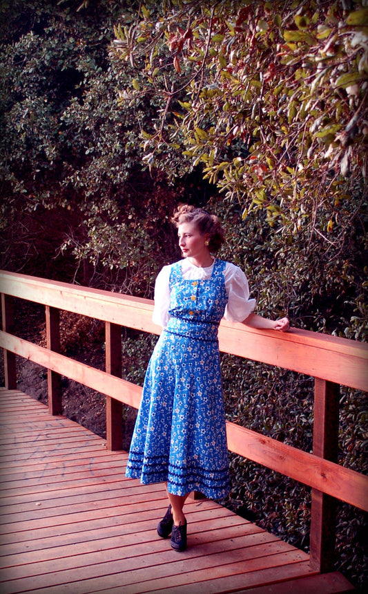 PRINTED PATTERN- Late 1930s Jumper Dress & Blouse Pattern- 30-46" Bust