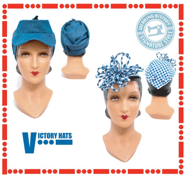 PRINTED PATTERN- 1940s WWII Victory Hat Pattern- Wearing History Vintage Sewing Pattern
