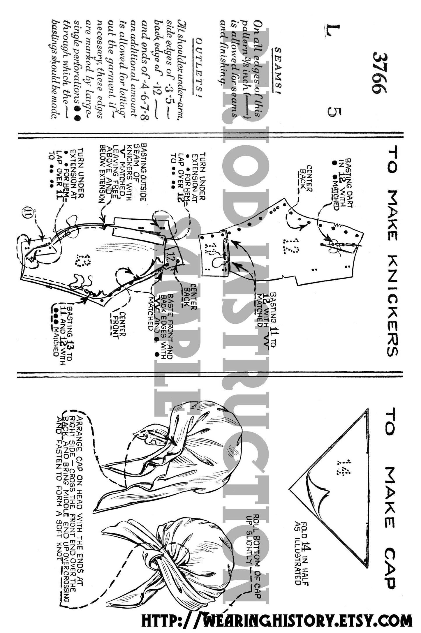 E-PATTERN- Deauville 1920s Bathing Suit and Cap- Bust 32"-44"