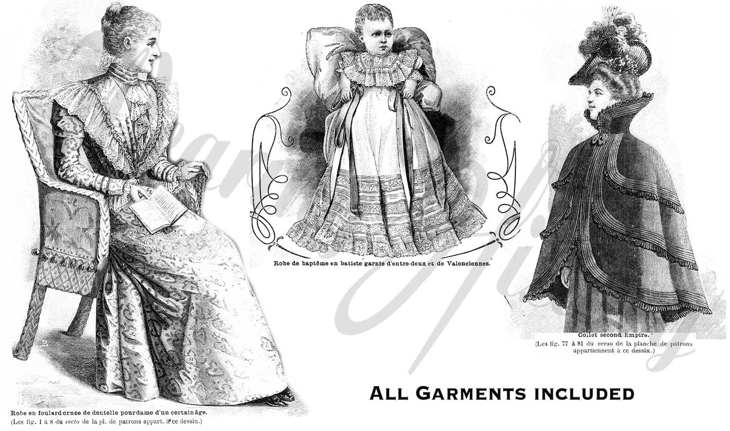 E-Pattern & E-Book- 1898 May 1st No 18 Issue of La Mode Illustree- INCLUDES PATTERNS- Victorian Fashion Sewing Magazine