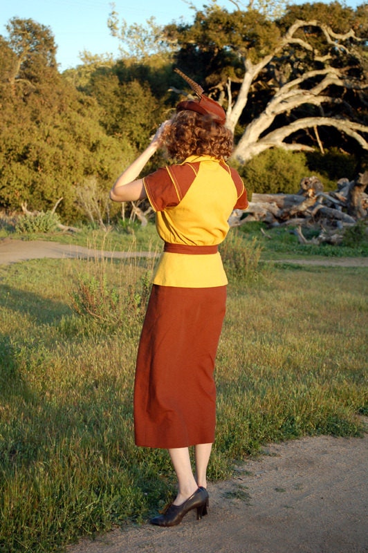 E-Pattern- Tea at Two- 1930s Day or Afternoon Dress- Bust 30"-40"