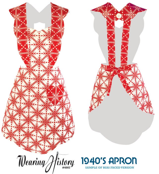 E-Pattern- 1940s Apron- Bust 32"-46"