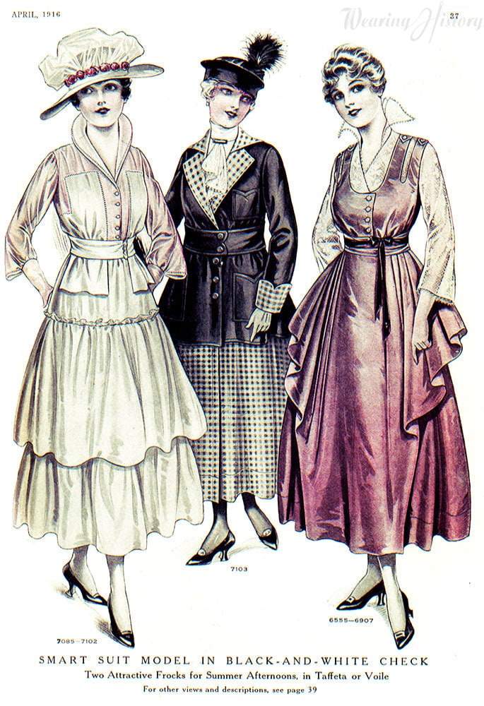 E-Pattern- 1910s Suit- Circa 1916- Jacket & Skirt- Bust 34"-46", Waist 24"-36"