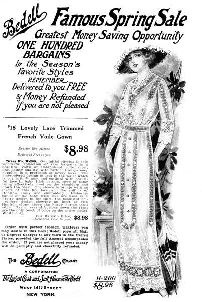 1910s Bedell Spring Sale E-Catalog- PDF Download Historical Fashion Costume