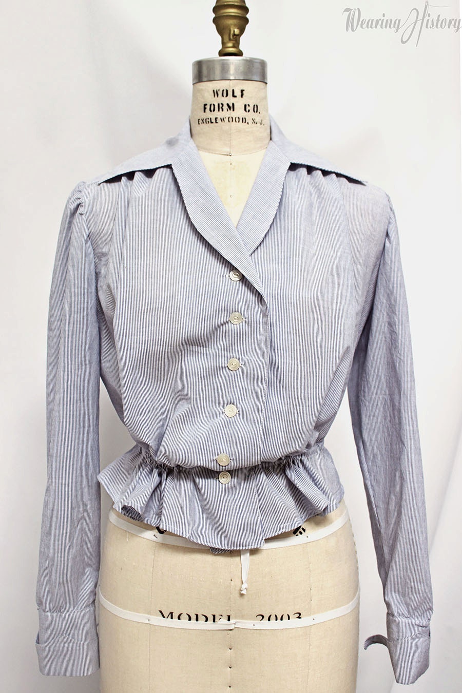 E-Pattern- Elsie- 1910s WWI Era Blouse - Bust 32"-48"