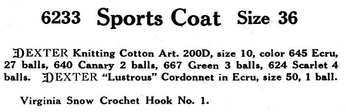 1930s Granny Square Sports Coat- Crochet Pattern- 36" Bust