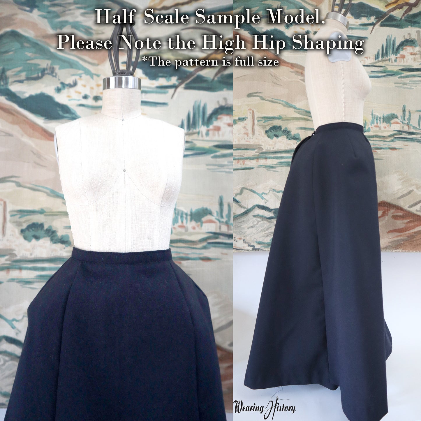 E-PATTERN- 1900 Five Gored Skirt Pattern with Double Pleated Back