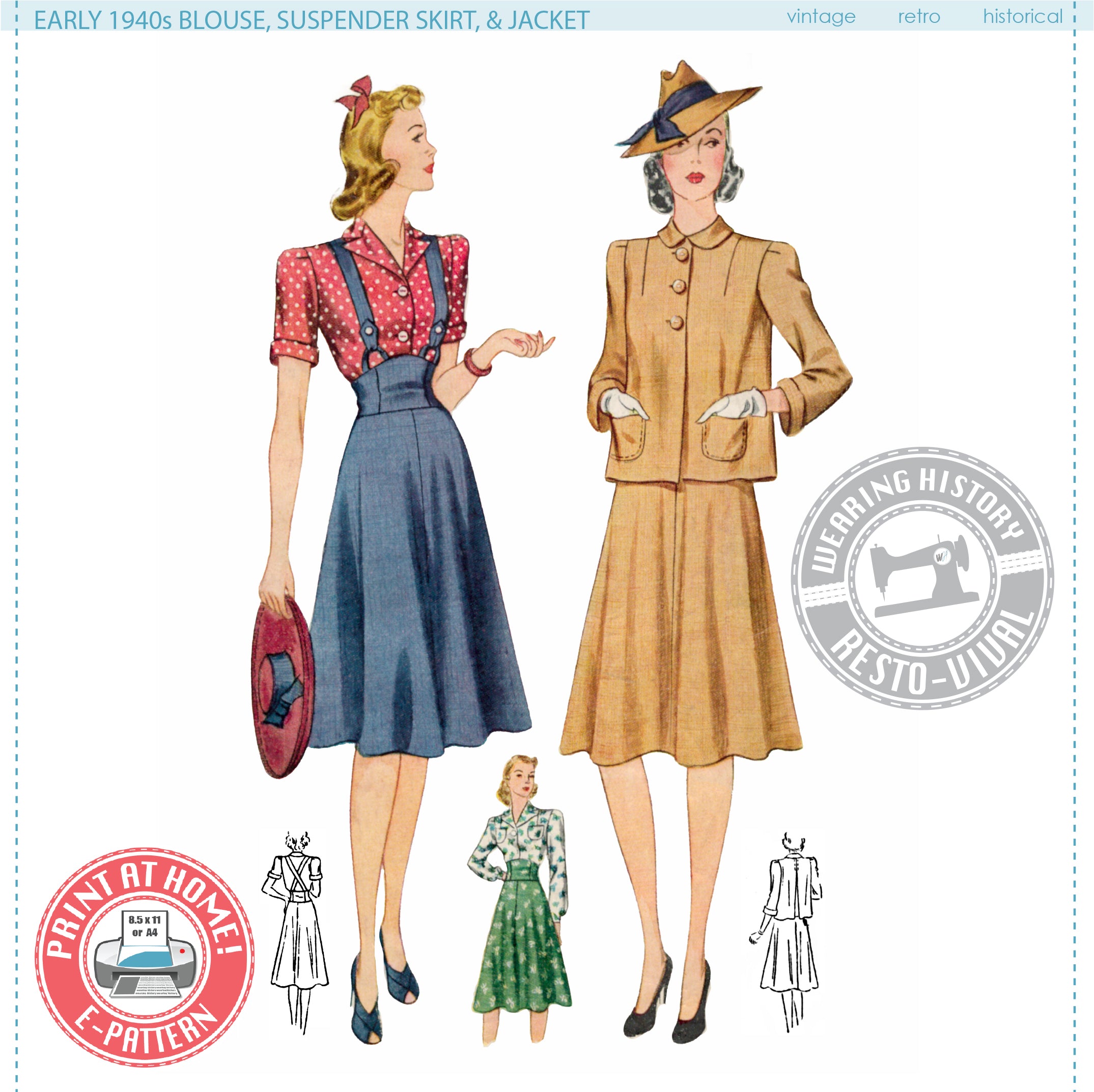 40s Patterns 1940 S Womens Clothing Patterns 1940s Vintage New York Sewing Pattern