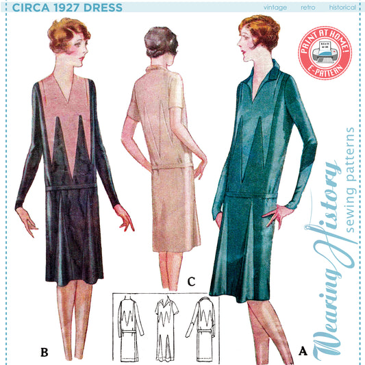COMING SOON- E-Pattern- Circa 1927 Dress with Insets- Size 40" Bust
