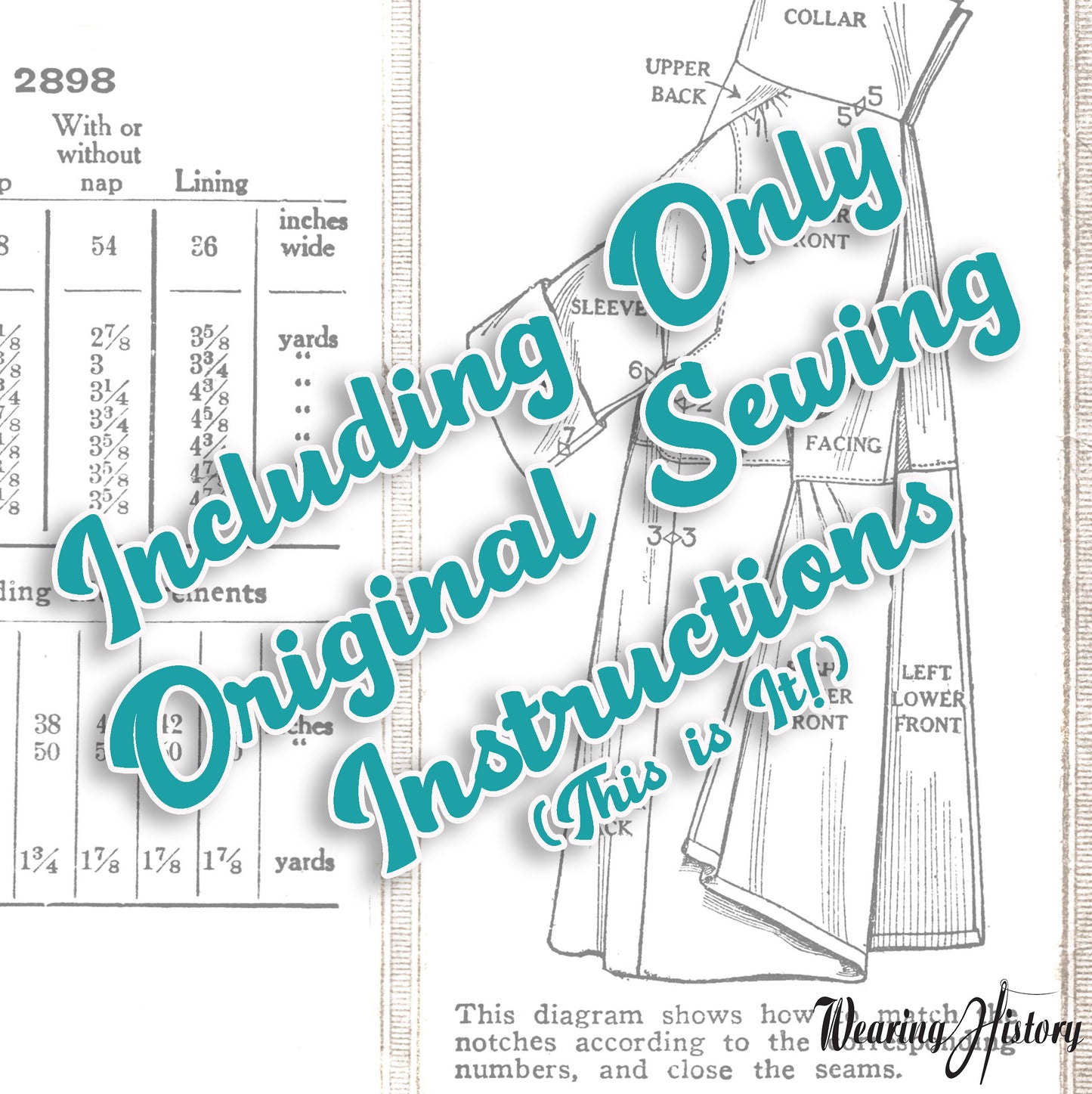 E-Pattern- Circa 1922 Ladies & Misses Coat Pattern- Size 40" Bust -1920s