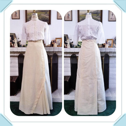 E-Pattern-  1912 Pleated Skirt- Waist 26"