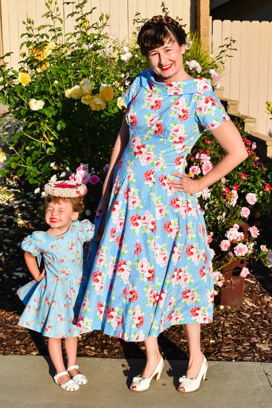 E-Pattern- 1950s "Suzy" Gored Dress Pattern- Sizes 30-42" Bust