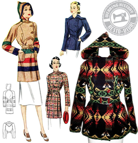 PRINTED PATTERN- 1930s Blanket Coat Pattern- Wearing History