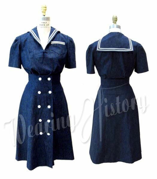 PRINTED PATTERN- 1940s Sailor Girl Playsuit Pattern- Blouse, Shorts, and Skirt- Wearing History