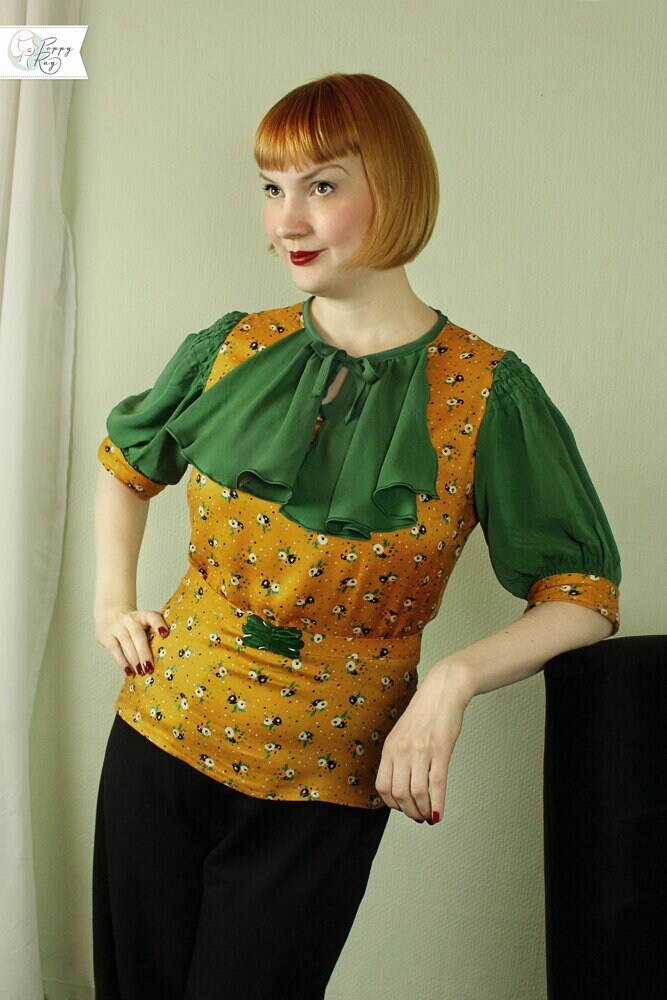 PRINTED PATTERN- NANETTE - Mid 1930's Blouse Pattern- 30"-42" Bust