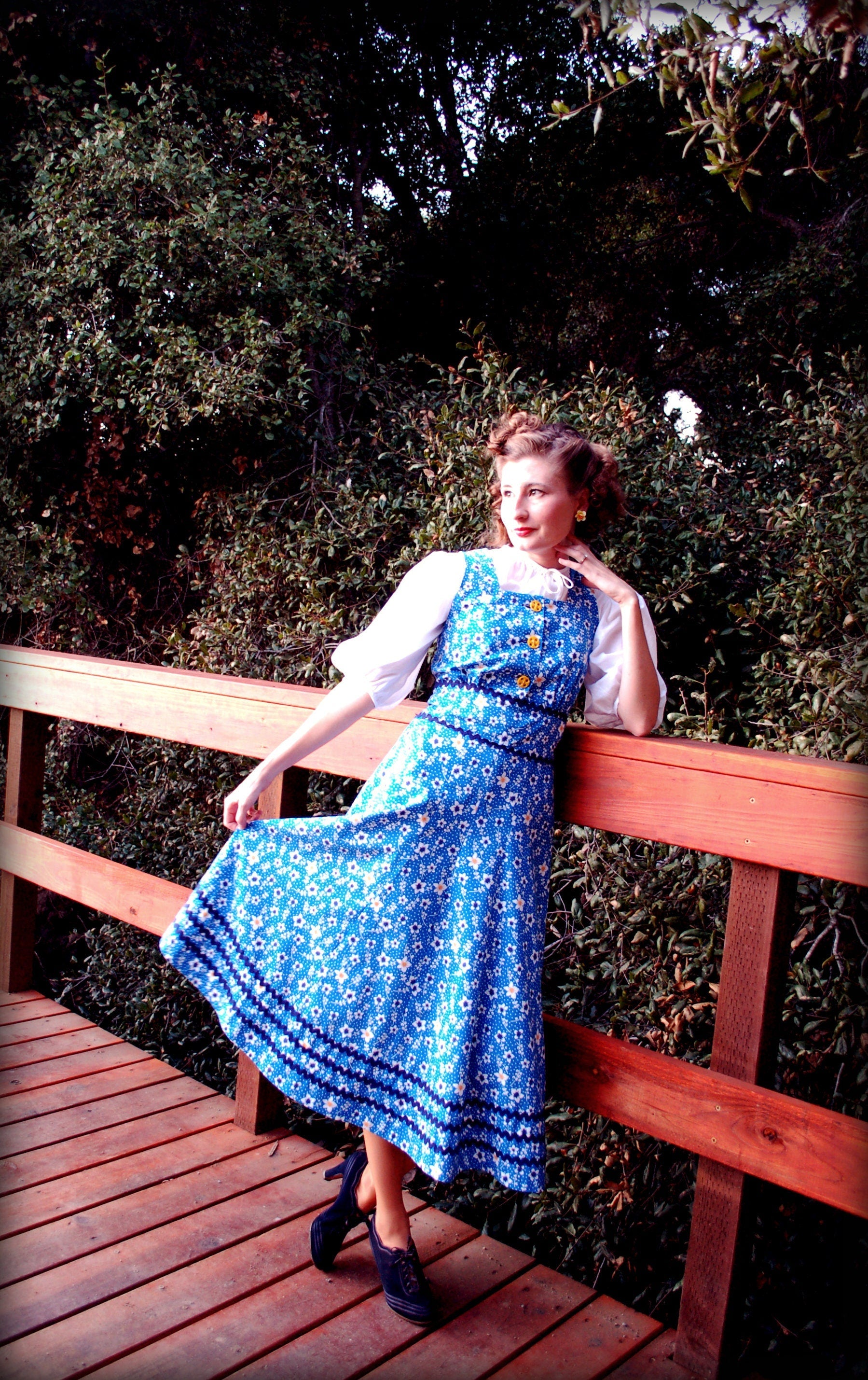 PRINTED PATTERN- Late 1930s Jumper Dress & Blouse Pattern- 30-46" Bust Wearing History PRINTED PATTERN- Late 1930s Jumper Dress & Blouse Pattern- 30-46" Bust Wearing History