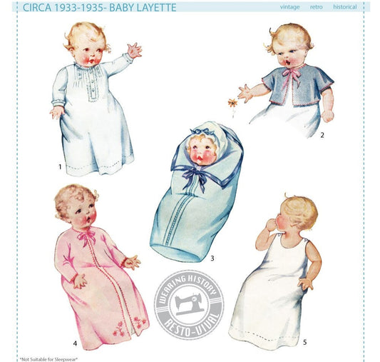 PRINTED PATTERN- 1930's Baby Layette Pattern