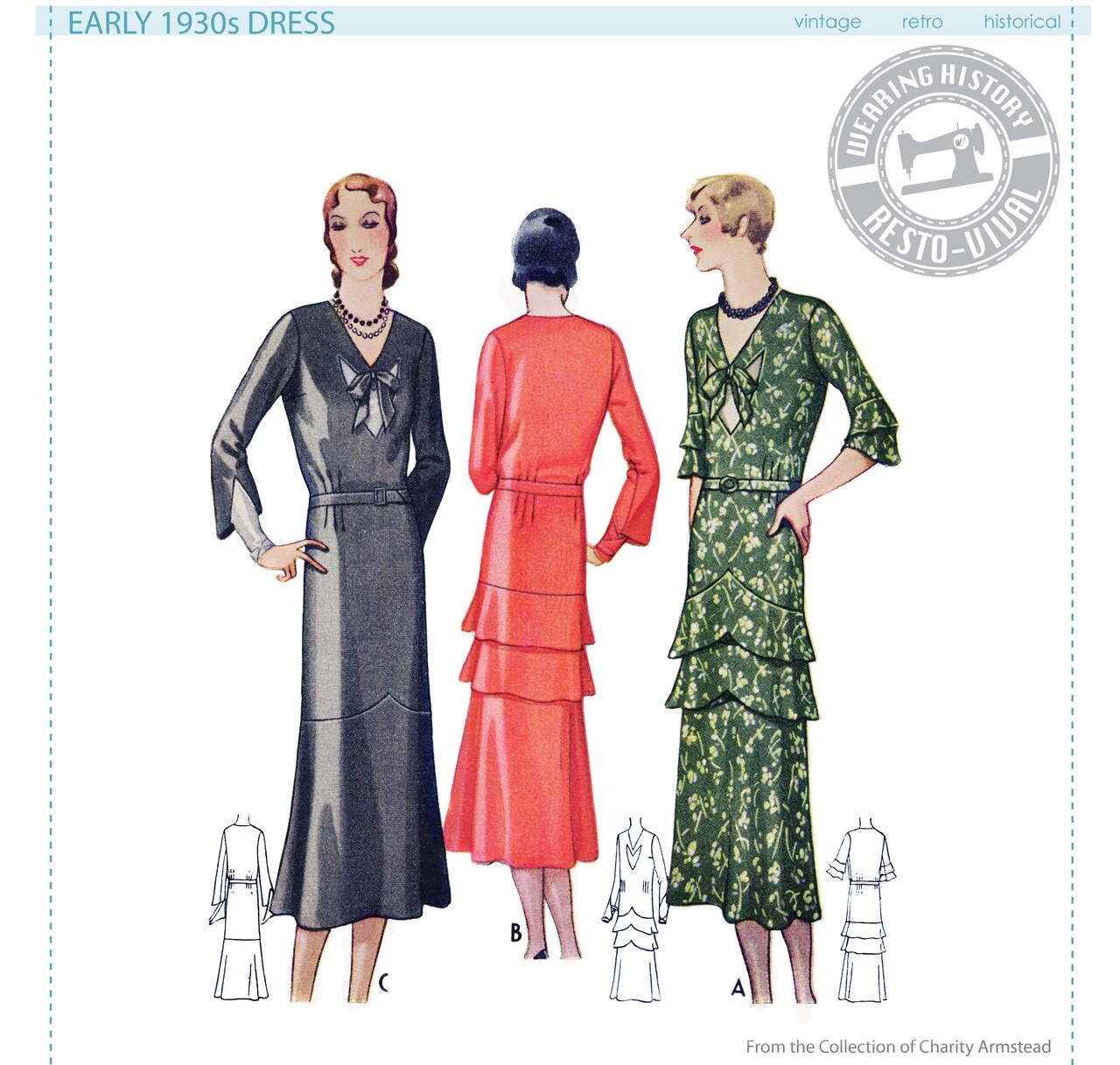 PRINTED PATTERN- Lillian Early 1930s Dress Pattern- Bust 34- Circa 1931
