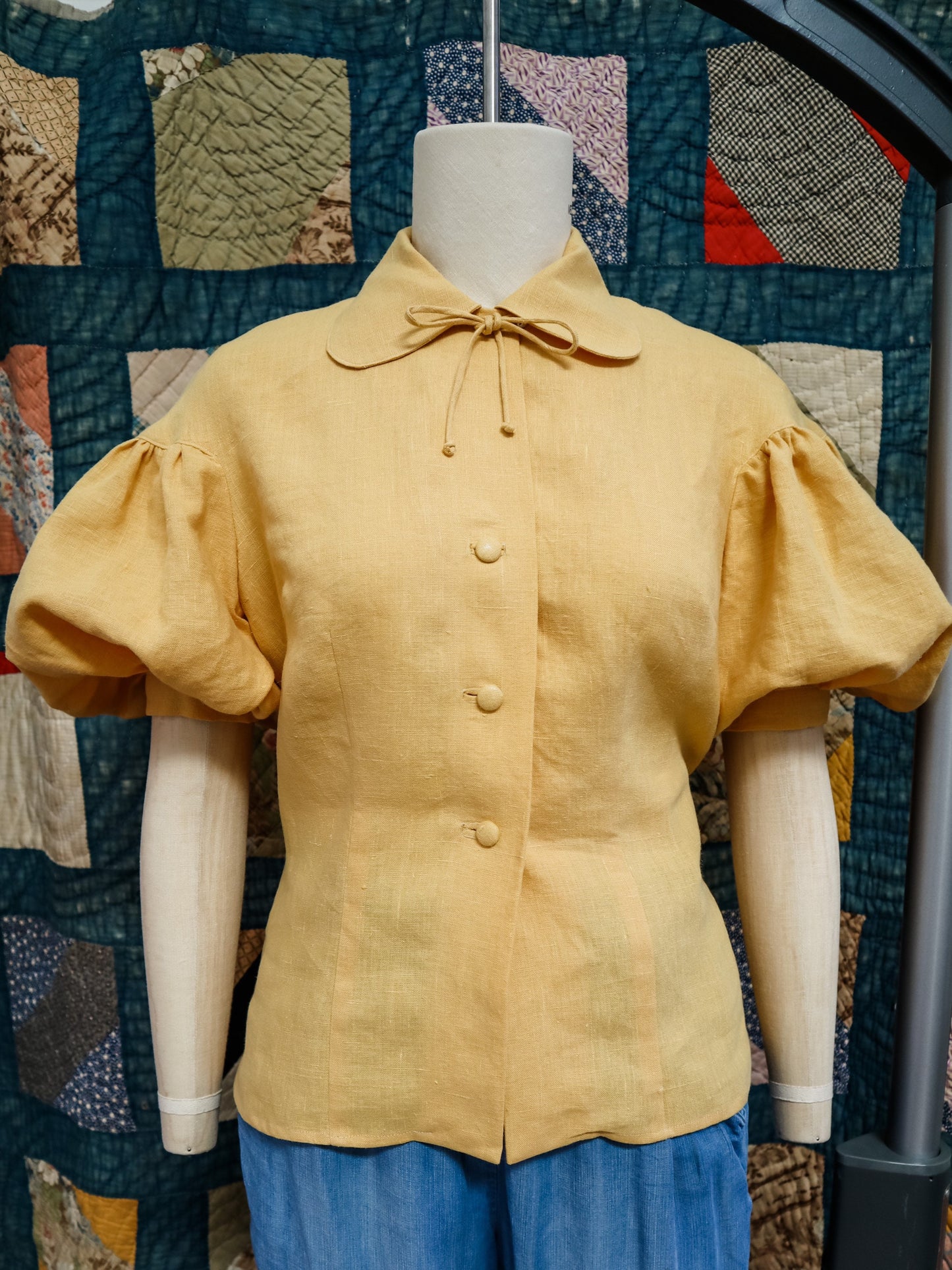 PRINTED PATTERN- 1950s "Harriet" Drop Shoulder Blouse Pattern- Sizes 32-48" Bust Wearing History Shirt Puff Sleeve Collar