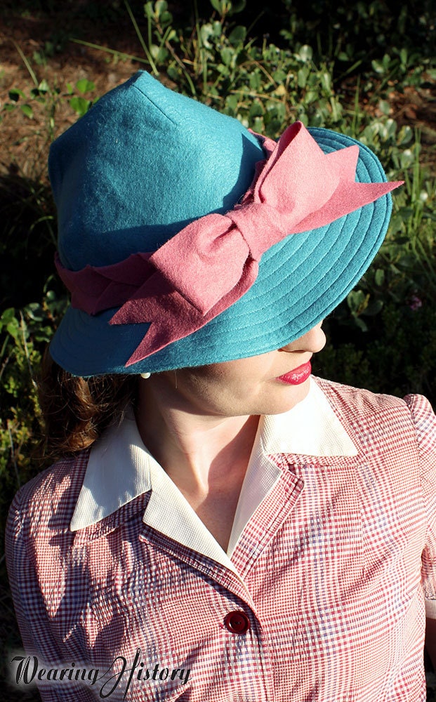 E-Pattern- 1940s Hat Wardrobe Size 22" Head- Beret- Turban- Fedora