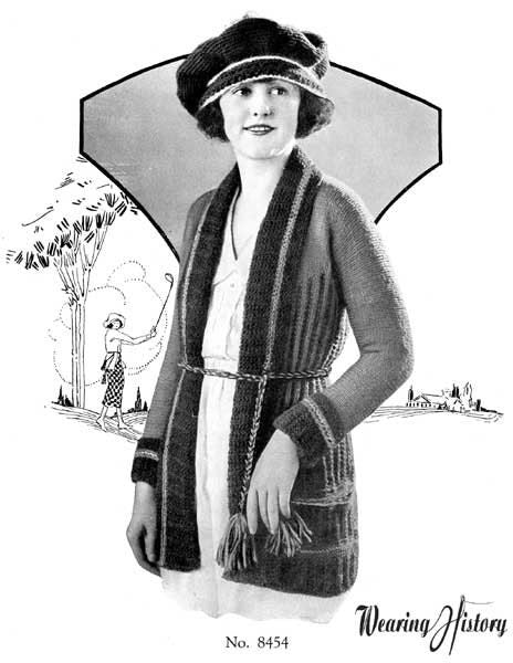 1920s Sporty Sweater Knitting Pattern- 34"-36" Bust